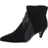 Impo Womens Faux Suede Mixed Media Booties In Black