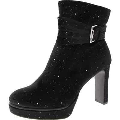 Impo Womens Velvet Platform Ankle Boots In Black