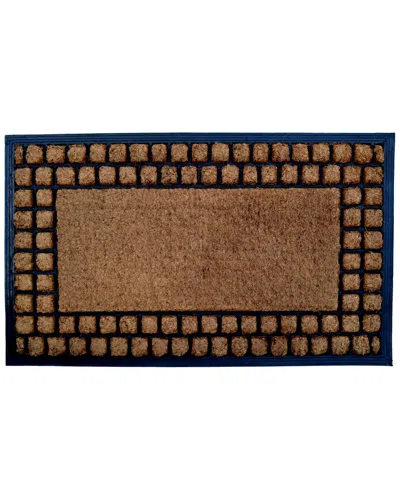 Imports Decor Checker Border Doormat In Brown
