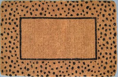 Imports Decor Cheetah Print Coir Door Mat, Handwoven Printed Entryway Rug With Non-slip Backing, Outdoor Welcome M