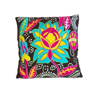 Imports Decor Cotton Throw Pillow In Blue,black,pink,yellow