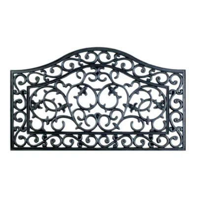 Imports Decor Country Gate Wrought Iron Rubber Door Mat, Non-slip Indoor Outdoor Entryway Mat, Natural & Recycled 