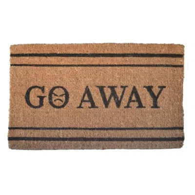 Imports Decor Funny "go Away" Coir Door Mat, Handwoven Coconut Fiber Doormat With Humorous Quote, Weather Resistan