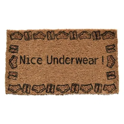 Imports Decor Funny Welcome Coir Doormat, Nice Underwear Print Coconut Fiber Door Mat For Home Entryway