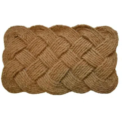 Imports Decor Handwoven Coir Rope Door Mat, Natural Coconut Fiber Knot Doormat, Durable Indoor Outdoor Entrance Ru In Brown