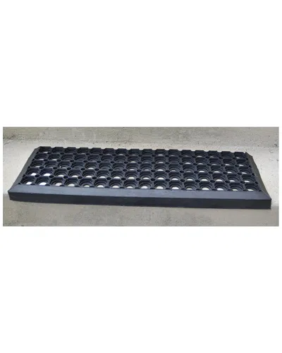 Imports Decor Hollow Rubber Step Doormat In Black