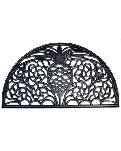 Imports Decor Pineapple Semi Circle Doormat In Black