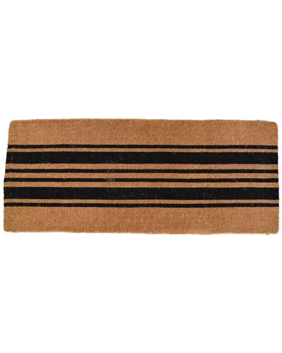 Imports Decor Stripes Hand Woven Coir Doormat In Black
