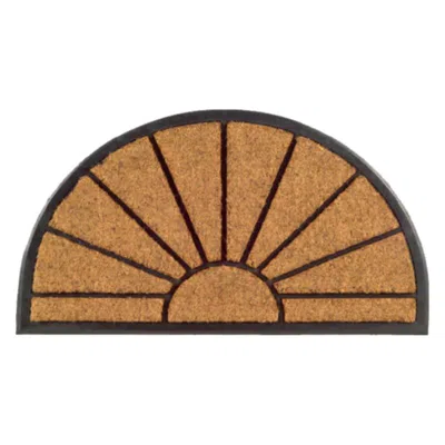 Imports Decor Sun Coir Door Mat, Non-slip Rubber Backed Outdoor Entryway Rug, Durable Dirt Scraper Welcome Mat In Brown