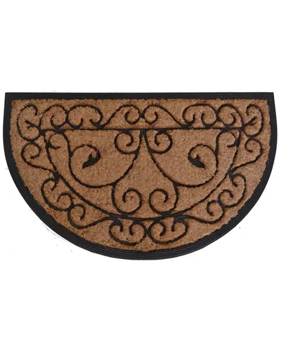 Imports Decor Swirls Half Round Doormat In Brown