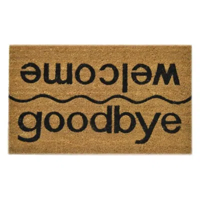 Imports Decor Welcome Goodbye Coir Door Mat, Funny Dual Message Coconut Fiber Doormat With Non-slip Pvc Backing, I