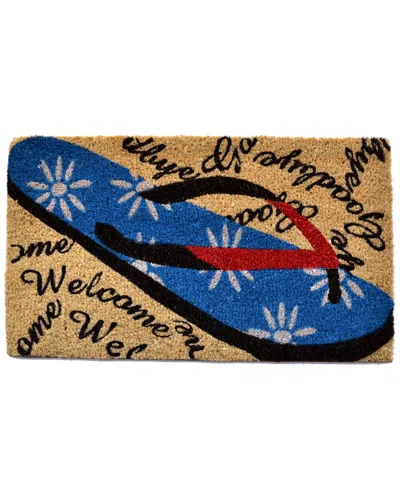 Imports Decor Welcome Goodbye Flip Flop Doormat In Brown