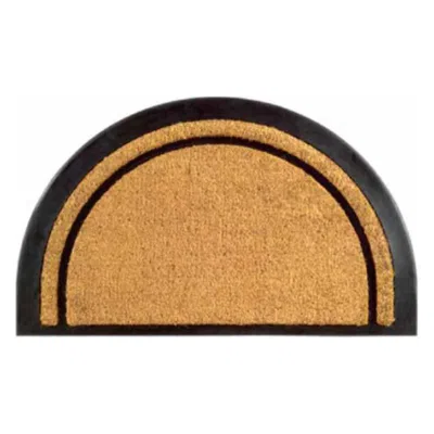 Imports Decor York Half Round Coir Door Mat, Non-slip Rubber Backed Outdoor Entryway Rug, Durable Dirt Scraper Wel In Brown