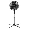 Impress Easy-assemble 3-speed 16-inch Stand Oscillating Pedestal Floor Fan In Black