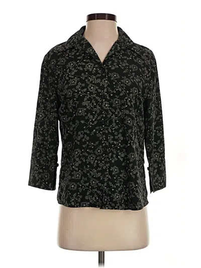 Pre-owned Impressions 3/4 Sleeve Blouse In Black