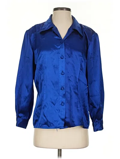 Pre-owned Impressions 3/4 Sleeve Blouse In Blue
