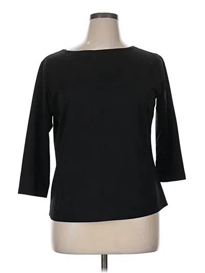 Pre-owned Impressions 3/4 Sleeve Top Black Boatneck Tops