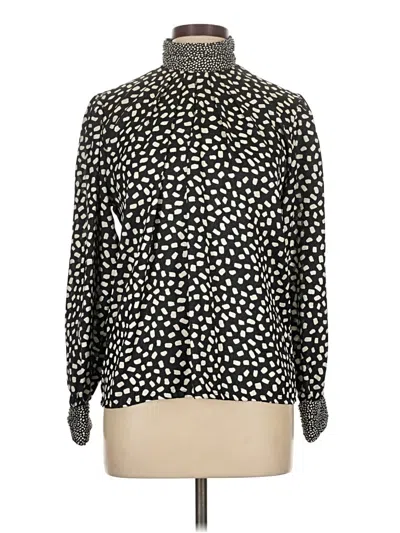 Pre-owned Impressions Long Sleeve Blouse In Black