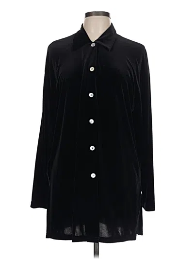 Pre-owned Impressions Long Sleeve Blouse In Black