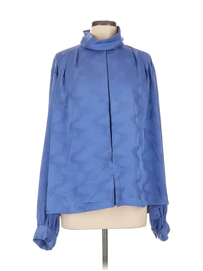 Pre-owned Impressions Long Sleeve Blouse In Blue
