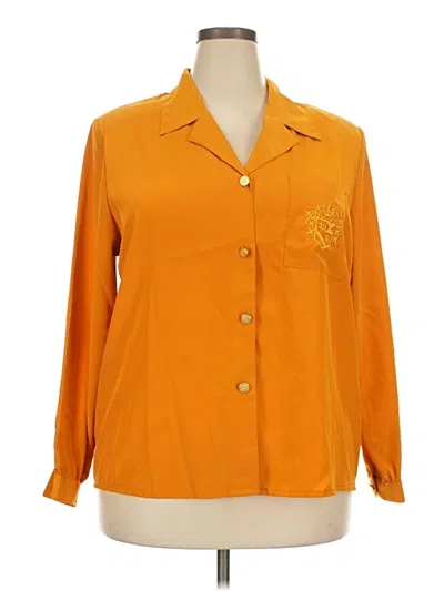 Pre-owned Impressions Long Sleeve Blouse In Orange