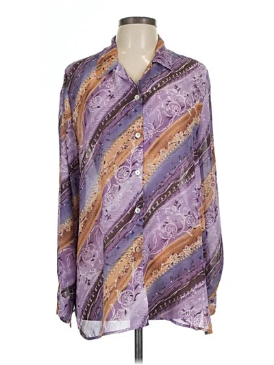 Pre-owned Impressions Long Sleeve Blouse In Purple