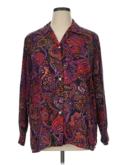Pre-owned Impressions Long Sleeve Blouse In Purple