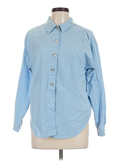 Pre-owned Impressions Long Sleeve Button Down Shirt In Blue