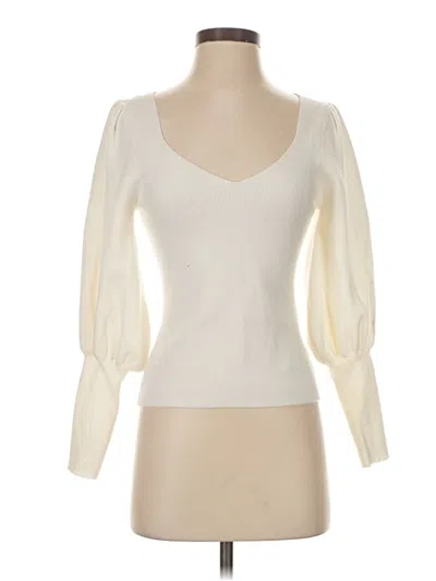 Pre-owned Impressions Long Sleeve Top Ivory Sweetheart Neckline Tops