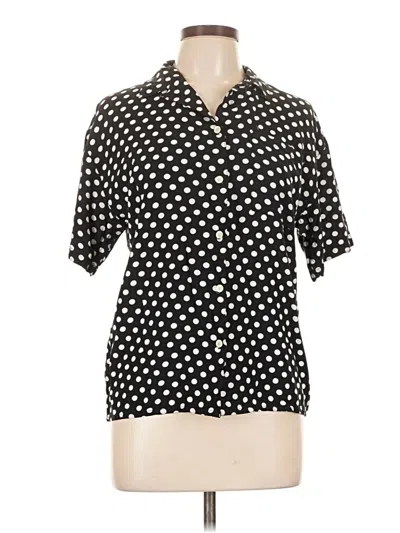 Pre-owned Impressions Short Sleeve Blouse In Black