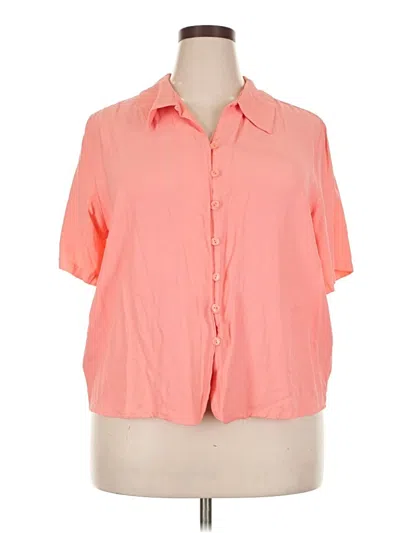 Pre-owned Impressions Short Sleeve Blouse In Orange