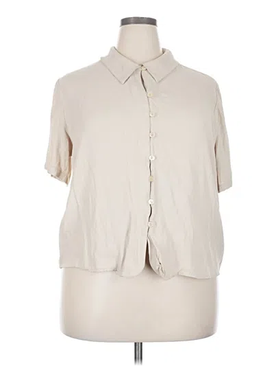 Pre-owned Impressions Short Sleeve Blouse In White