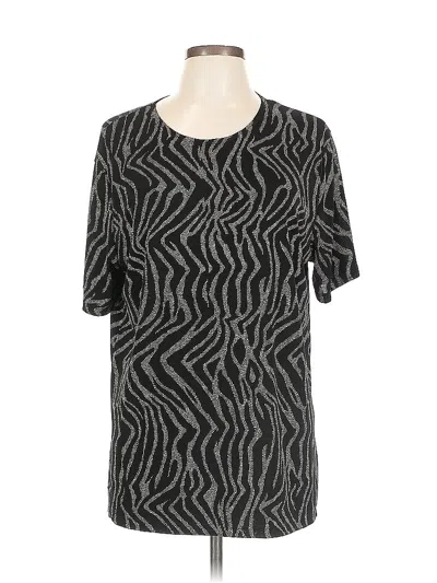 Pre-owned Impressions Short Sleeve Top Black Scoop Neck Tops