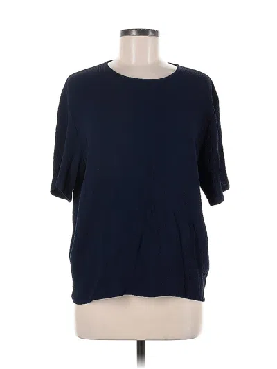Pre-owned Impressions Short Sleeve Top Blue Crew Neck Tops