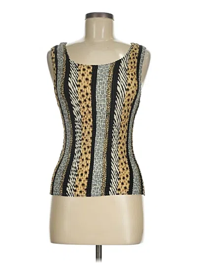 Pre-owned Impressions Sleeveless Top Gold Square Neckline Tops