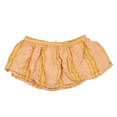 Pre-owned Imps & Elfs Kids' Girls Peach Gold Skirt In Orange