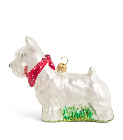 Impuls Scottish Terrier Tree Decoration (7cm) In White