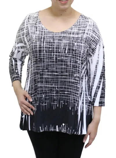 Impulse California Inverted Lines Panel Top In Black/white In Silver
