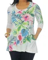Impulse California Tropical Pink Flowers Top In Multi In Multi