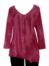 Impulse California Women's Hand Dyed Chiffon Overlay Top In Red In Red