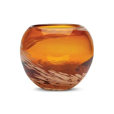 Impulse Pearl Glass Votive In Amber