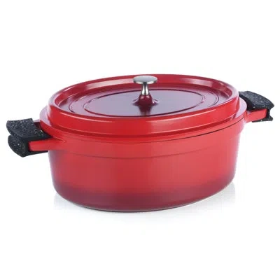 Impulse Sienna 6.5 Qt. Non-stick Aluminum Oval Dutch Oven In Aqua