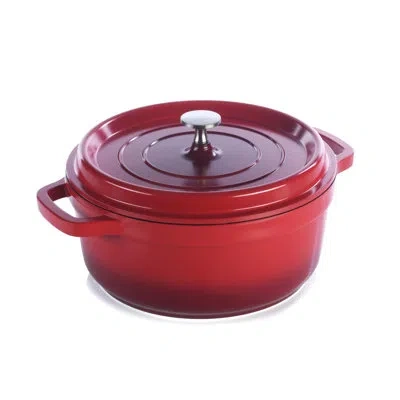 Impulse Sienna 7 Qt. Non-stick Aluminum Round Dutch Oven In Red