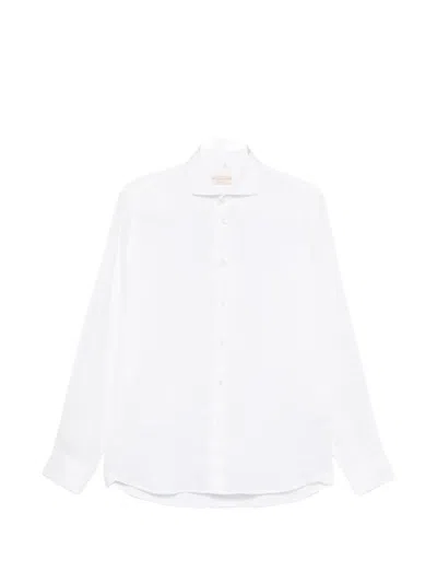 Impure Long-sleeve Button-up Shirt In White