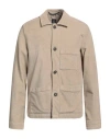 Impure Man Jacket Khaki Size L Cotton, Elastane In Beige
