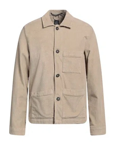 Impure Man Jacket Khaki Size L Cotton, Elastane In Beige
