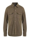 Impure Man Shirt Military Green Size S Cotton, Elastane In Green