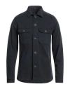 Impure Man Shirt Navy Size M Cotton, Elastane In Navy Blue