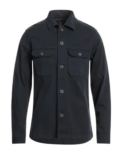 Impure Man Shirt Navy Size M Cotton, Elastane In Navy Blue
