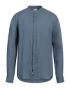 Impure Man Shirt Slate Blue Size Xxl Linen